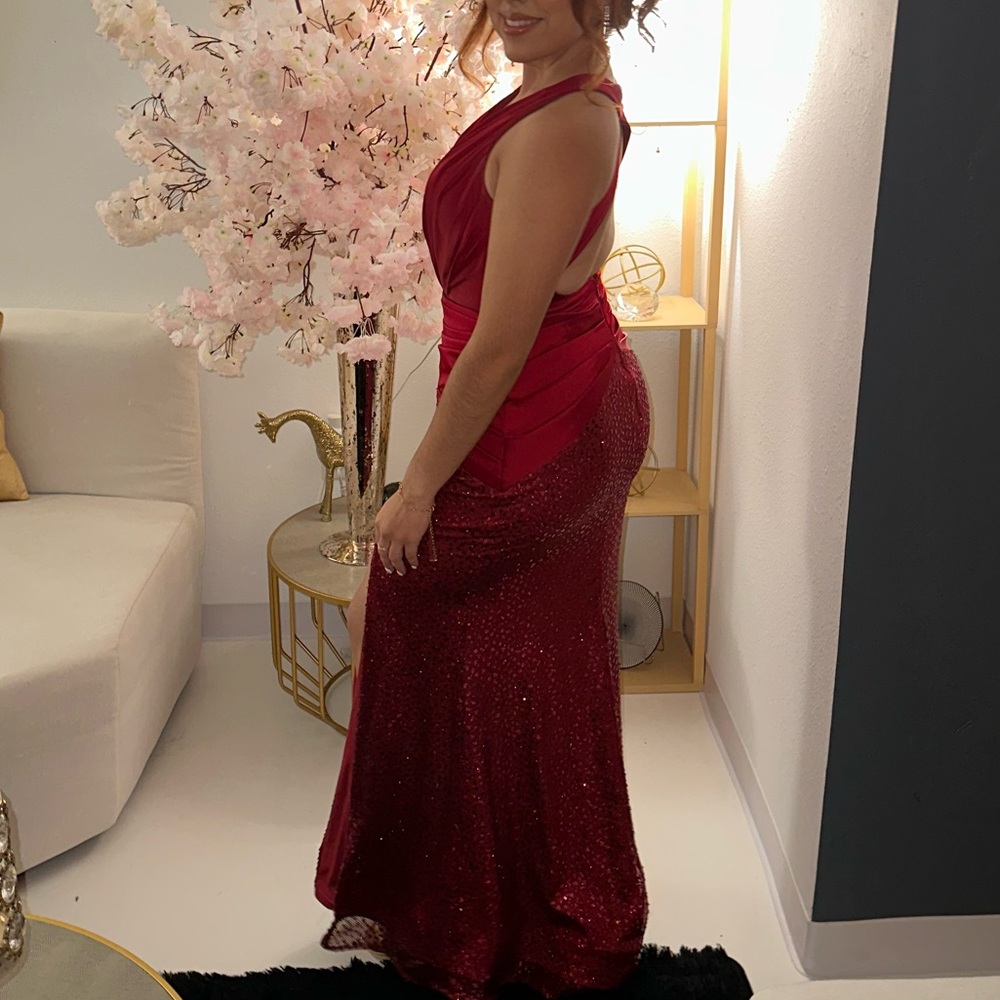 Burgundy long dress